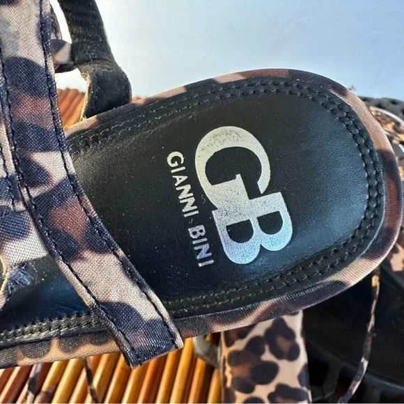 Gianni Bini Sz 9 Ankle-Strap High Heels Platform Leopard - Picture 10 of 10